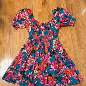 Floral Dress with Puff Sleeves